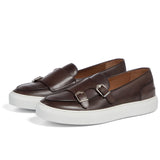 DOUBLE MONK STRAP SLIP ON SNEAKER | CAOBA BROWN