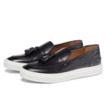 Men’s tassel slip-on sneaker in black leather