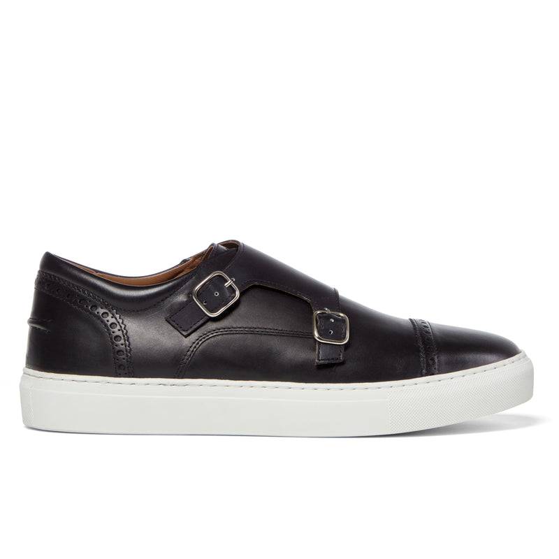 BROGUE MONK STRAP SNEAKER | BLACK