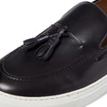 Men’s tassel slip-on sneaker in black leather