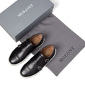 Men’s brogue monk strap sneaker in black leather