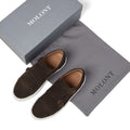 Men’s brogue monk strap sneaker in brown leather